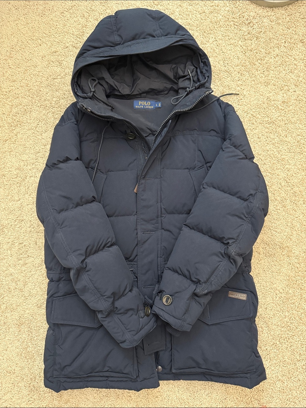 Polo by Ralph Lauren Navy Hooded Puffer Jacket